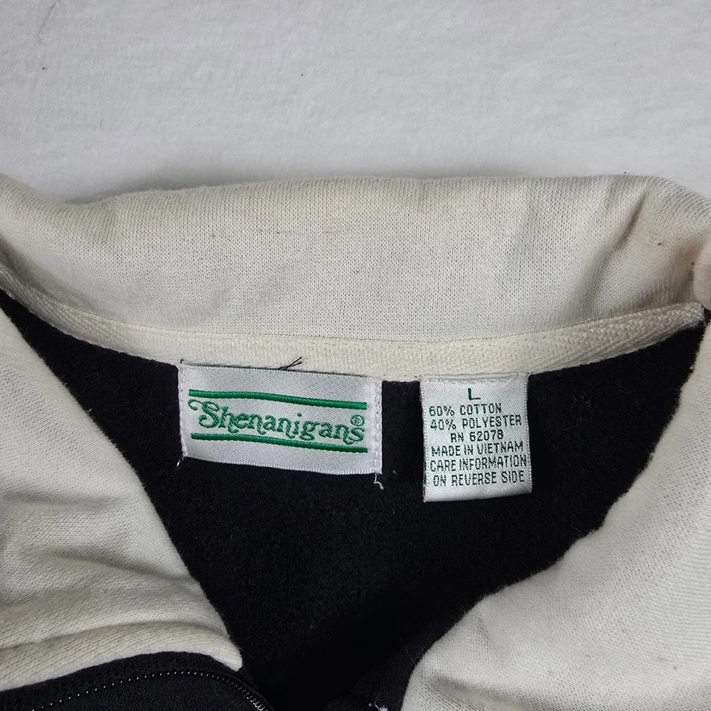 Shenanigans‎ Womens Large Embroidered Christmas Quarter Zip Pullover Sweater